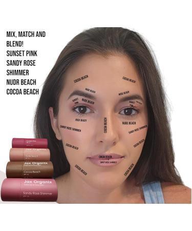 Jax Organix Tinted Lip and Face Balm SPF 16 - Sandy Rose Shimmer | Shop Internationally - Buy Online on GoSupps.com