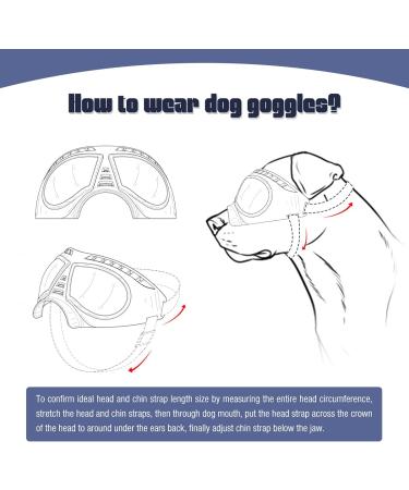 Large Dog Goggles Anti-UV Sunglasses for Large-Medium Dogs in Clear Blue - Fog-Proof and Windproof Eyewear - Buy Online on GoSupps.com