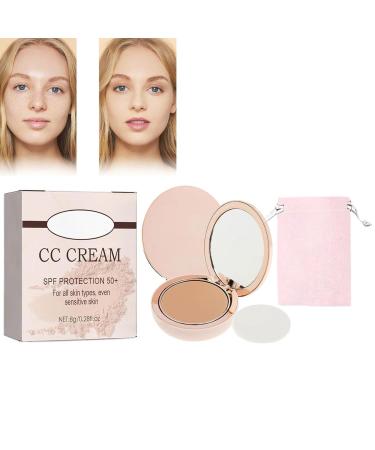 Always Divina Illumina CC Creamy Compact Spf 50+, Always Divina Ilumina CC Cream Compact, Foundation Concealer, Color Correcting Concealer, Foundation with Mirror & Makeup Pocket (01#)