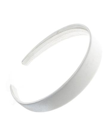 Headband with satin cover 2 cm wide white