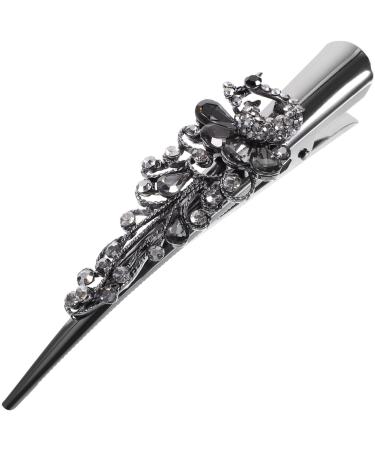 Beaupretty Rhinestone Hair Clip Girls Hair Accessories Hair Jewelry Hair Clips for Girls Large Barrette Hair Clips for Teen Girls Women Hair Clips Metal Crystal Horn Clip Women's