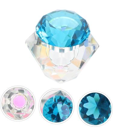 Beavorty 1Pc nail art crystal cup diamond dappen dish liquid powder dappen dish Crystal Dappen Dish Dappen Dish Bowl glass containers with lids glass tumbler Acrylic cover White crystal 5.5x5.5cm Blue - Buy Online on GoSupps.com