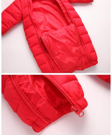 JiAmy Baby Snowsuit Hooded Romper | Cartoon Bear Winter Outfit | Red | 6-12 Months - Buy Online on GoSupps.com