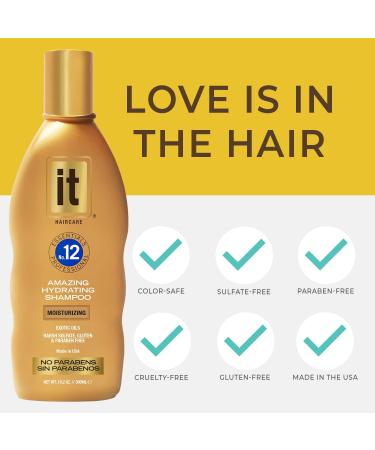IT Essentials No. 12 Hydrating Shampoo - Professional Grade for All Hair Types | Abyssinian & Sunflower Oil | Repair Damaged Hair & Control Frizz - Buy Online on GoSupps.com
