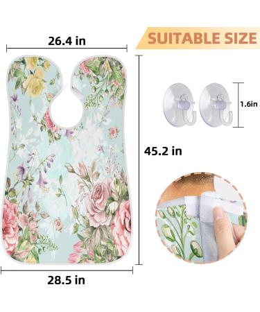 Beard Bib Apron for Men | Non-Stick Waterproof Hair Catcher - Floral Rose Design for Easy Grooming & Trimming - Buy Online on GoSupps.com