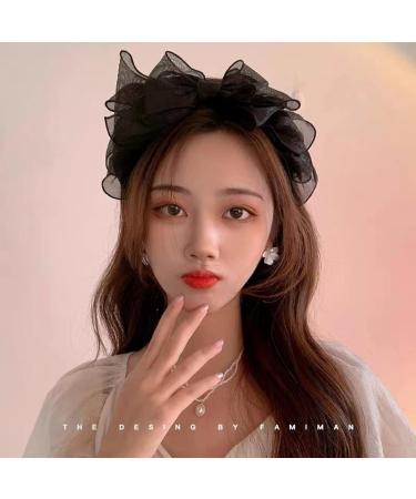 Lolita Black Hoop Bows Headband - French Style Vintage Hair Accessory for Women & Girls - Buy Online on GoSupps.com