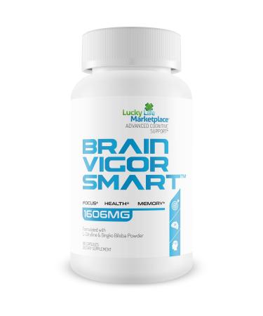 Brain Vigor Smart Brain Booster - Extra Strength Support for Focus Health and Memory - Improved Formula Made with Lion's Mane Mushroom & Ginkgo Biloba - Our Best Brain Vigor Smart Pills