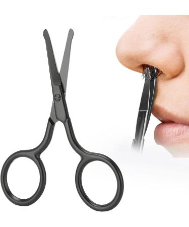 Nose Hair Scissors - Rounded Tip Stainless Steel Trimmer for Eyebrows & Beard Grooming - Easy Grip Design - Buy Online on GoSupps.com