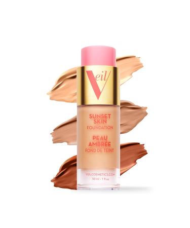 Veil Cosmetics Sunset Skin Liquid Foundation + Sunset Light Primer Set | Buildable Coverage Lightweight & Brightening | Vegan | Water-Resistant - Buy Online on GoSupps.com
