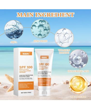 WAWJ Moist sunscreen SPF 100 waterproof protection against UVA and UVB - Buy Online on GoSupps.com