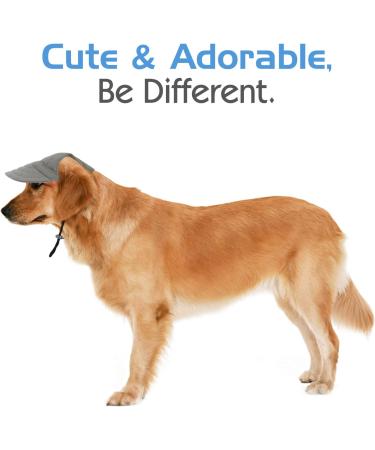 Pawaboo X-Large Dog Baseball Cap - Adjustable Sun Protection Hat with Ear Holes for Pets - Grey - Buy Online on GoSupps.com