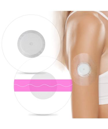 Freestyle Libre Sensor Covers 40Pack Waterproof Libre 1 2 3 Sensor Patches-Transparent CGM Patches Without Glue in The Center-Enlite-Guardian-Freestyle Libre 14 Day Sensor Patches 40 Count (Pack of 1) Pink