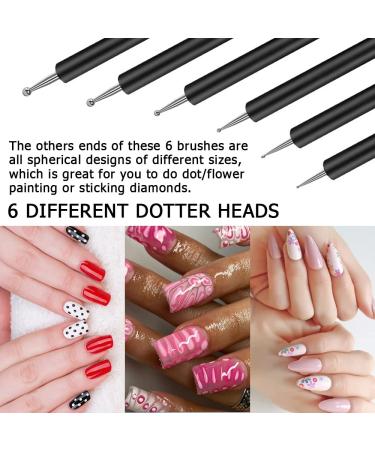 Lofuanna 6-Piece Professional Nail Brush Kit - Double End Nail Art Brushes for Dotting Painting & Gel Polish Designs - Buy Online on GoSupps.com