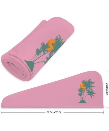 Buy Palm Tree Microfiber Hair Towel Wrap for Women - Super Absorbent 10x26 Inch Hair Turban with Button | Fast International Shipping - Buy Online on GoSupps.com