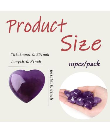 MAIBAOTA Amethyst Crystal Stone Healing Crystals Gemstones Pocket Gifts Heart-Shaped Nature Spiritual Energy Purple Crystals for Women Men Reiki Divination Balancing Yoga Meditation 10PCS - Buy Online on GoSupps.com