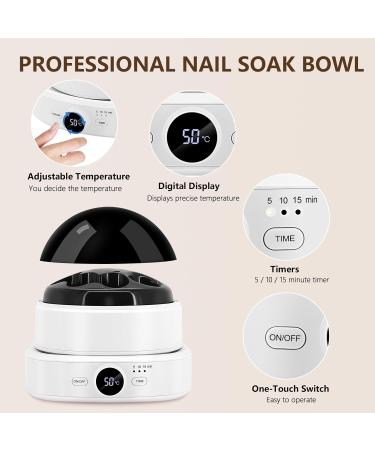 Electric Nail Soaking Bowl Adjustable Temperature and Display Soak off Gel Polish Dip Powder Remover Manicure Bowl with Timer Setting - Buy Online on GoSupps.com