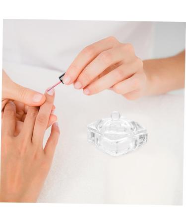 Milisten Glass Jar Candy Jar Decor Nail Art Accessories Nail Dish for Acrylic Nails Nail Cups Nail Dish with Lid Nail Art Liquid Holder Nail Art Dish Dappen Dish Castor Glass Heart-shaped 1 - Buy Online on GoSupps.com