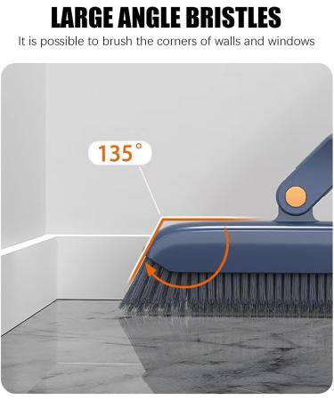 Long Handle Scrub Brush - 4-in-1 Scrub Brushes Cleaning Tool Cleaning Supplies - Bathroom Scrubber Shower Cleaner with Extended Removable Handle for Bathroom Toilet Blue - Buy Online on GoSupps.com