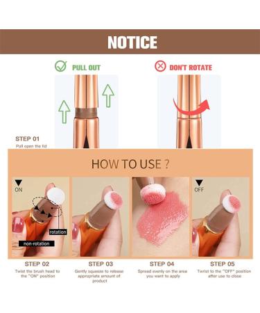 GoHo Liquid Blush Beauty Wand | Soft Cream Blush Stick with Cushion Applicator | Long-Lasting & Easy to Blend | Natural Dewy Finish | 01# Bliss Pink - Buy Online on GoSupps.com