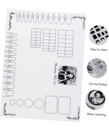 Housoutil Nail Art Soft Silicone Pad Nail Art Practice Pad Painting Polish Pad Rubber Nail Mat Nail Designs Practice Pad Nail Art Practice Mat Nail Set Manicure Silica Gel White - Buy Online on GoSupps.com