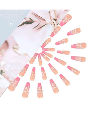 Brishow French Butterfly Press-On Nails - 24 Ballerina Acrylic Pink Artificial Nails for Women & Girls | International Shipping Available - Buy Online on GoSupps.com