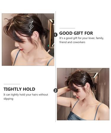 Mobestech 2pcs Music Note Hair Clips - Elegant Alloy Rhinestone Barrettes for Women and Girls (Gold+Silver) - Buy Online on GoSupps.com