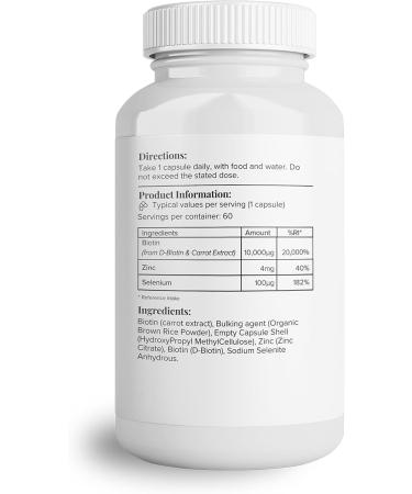Biotin Complex Supplement for Hair, Nails & Skin | Immune Health Support with Selenium, Zinc | Vegan Capsules - Hey Nutrition - Buy Online on GoSupps.com
