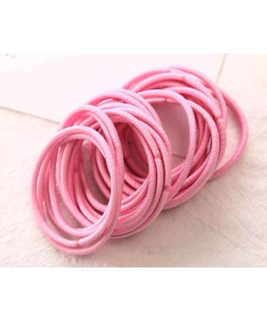 Distinctive Style 2.5mm Pink Elastic Hair Bands - 50 Pieces | Ponytail Holders - Buy Online on GoSupps.com