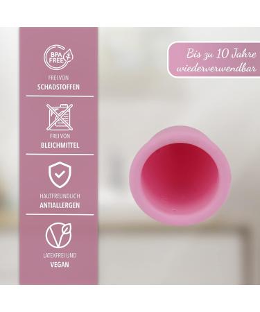 AvaLoona Menstrual Cups Trial Pack S+L for Beginners | Fairtrade Organic Cotton Bag | Made in Germany - Buy Online on GoSupps.com