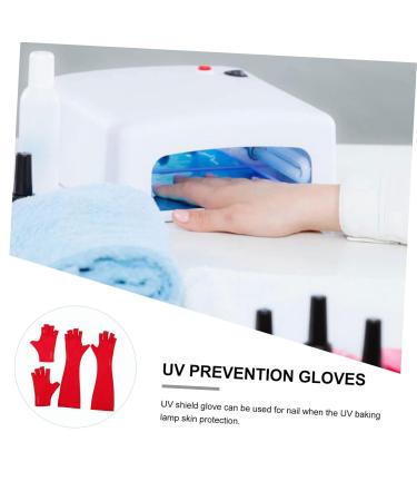 DOITOOL 2 Pairs Nail Gloves Glove Nail Salon Manicure Gloves Manicure Dryer Gloves Professional Nail Lamp Anti Fingerless Gloves Nail Gel Red Protector Protection Mj03 Polyester - Buy Online on GoSupps.com