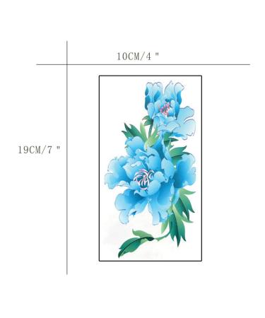 TAFLY Blue Flower Arm Temporary Tattoos for Women - Set of 5 Sheets | Sexy Body Art Transfer Tattoos - Buy Online on GoSupps.com