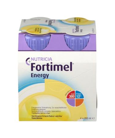 Fortimel Energy Drinking Food Vanilla | 300 kcal | Nutrient-Rich | 4x200ml | Ideal for Increased Energy Needs | Shop Now - Buy Online on GoSupps.com