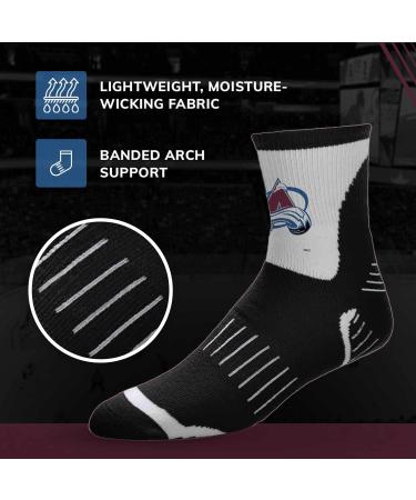 Colorado Avalanche NHL Surge Team Mascot Quarter Socks - Black, Medium | Official FBF Apparel - Buy Online on GoSupps.com