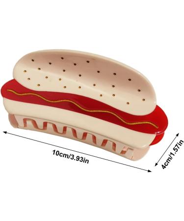 Food Hair Clips - Hamburger Small Hair Clip | Hot Dog Claw Clips Bread Hair Claw Clips for Women Girls Hair Clip for Styling Littryee Red - Buy Online on GoSupps.com