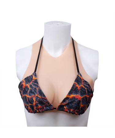Silicone breasts form realistic breastplate with a neckholder hollow back silicone k rlass transvestit cosplay drag queen transgender b-g basket b cup-fliissig silicone white