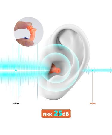 ANDANDA 100 Pairs Silicone Ear Plugs Corded Noise Cancelling Reusable for Shooting 25dB NRR - International Shipping Available - Buy Online on GoSupps.com