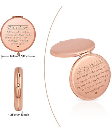 Jielahua Daughter Inspirational Makeup Mirror - Graduation & Birthday Gift from Parents - Engraved Compact Mirror for Daughter - Buy Online on GoSupps.com