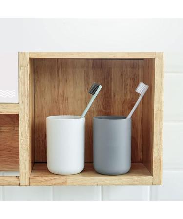 Buy Gray Plastic Toothbrush Holder Cups - Simple Style Mouthwash Brushes for Bathroom | Household Drinking Cups - Buy Online on GoSupps.com