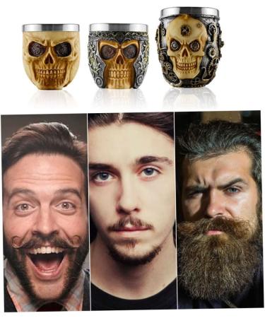 Stainless Steel Shaving Bowl Soap Cup for Foaming | Beard Brush Shaving Mug Skull Design - Buy Online on GoSupps.com