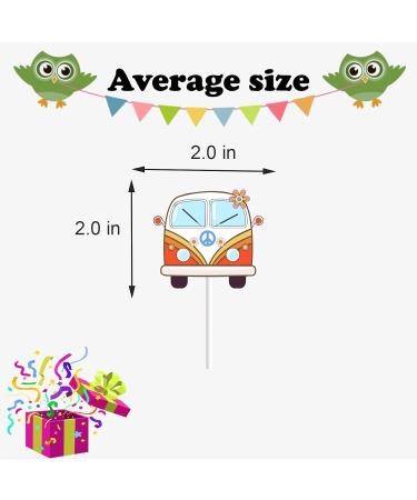 18pcs Groovy Cupcake Toppers for Boys Girls Happy Birthday Peace Hippie Bus Part Decorations Groovy Party Supplies 60s 70s Rainbow Daisy Cake Decorations - Buy Online on GoSupps.com