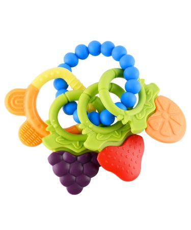 Baby Teething Toys 4 PCS BPA Free Silicone Baby Teethers  Freezer Safe Organic Infant Teething Toys Soft & Textured for Natural Brain Development
