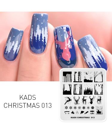 KADS Christmas Nail Art Stamp Plate | Elk Bell Snowflakes Design Stencil (CH013) - Buy Online on GoSupps.com