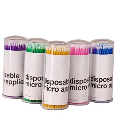 DOITOOL 5 Cotton Swab Microbrush Eyelash Extensions Cleaning Brush Micro Applicator Brush Eyelash Cleaning Brush Microswabs for Eyelash Extensions PVC Makeup Tools Make up