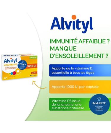Alvityl - Vitamin D3 1000 IU - 60 Capsules - From 6 years old - Buy Online on GoSupps.com