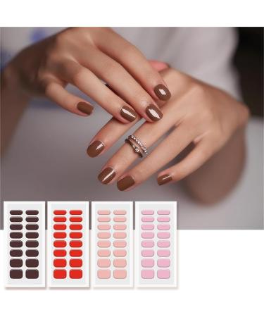 Glam Gelz Nail Sticker Sarafine Nail Strips - Peel and Stick Nail Polish Gel Nail Stickers Semi Cured Nail Art Stickers for Gel Nails French Stickers for Nails Full Nail Wraps (5PCS-A) - Buy Online on GoSupps.com