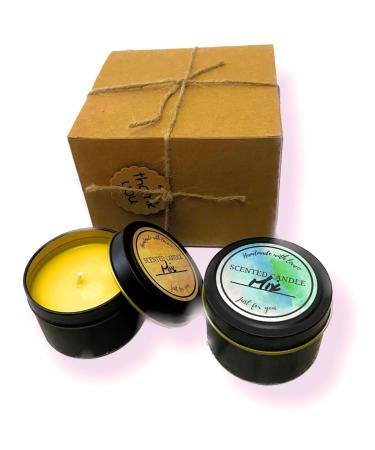 Scented Candles Gift for Women Set of 2 + 1 Surprise Natural Soy Wax Jar Candles Set Aromatherapy Healing Crystal Candle Small Tin Scented Candle Sets Relaxing Stress Relief