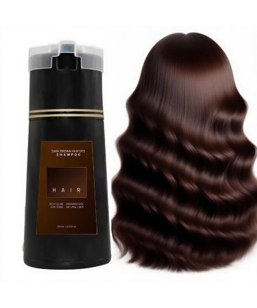 YUNZHIHUI 3-in-1 Hair Colouring Shampoo with Natural Botanical Ingredients for Women and Men Instant Colouring and Long-Lasting Hold (Dark Brown)