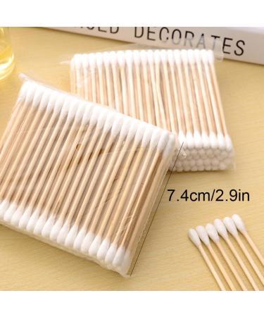 1000PCS Double Ended Cotton Swabs - Eco-Friendly Wooden Cotton Buds for Makeup Travel Ear Cleaning & Pets - Buy Online on GoSupps.com