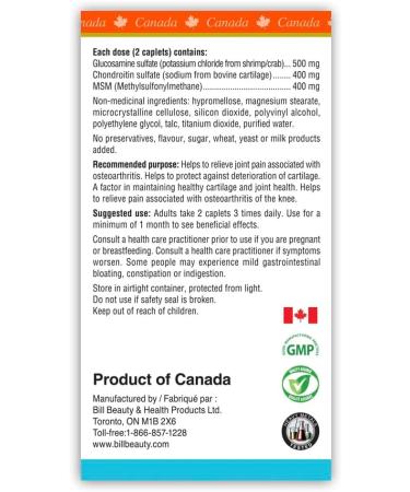 BILL Natural Sources Glucosamine + Chondroitin + MSM 120 Tablets - Buy Online on GoSupps.com