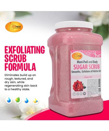 SPA REDI Sugar Body Scrub - Sensual Rose 128 Oz | Exfoliate Moisturize & Nourish for Glowing Skin - Best Body Exfoliator - Buy Online on GoSupps.com